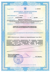 Лицензия клиники Eclinic (Еклиник) — № ЛО-25-01-004654 от 17 мая 2019