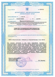 Лицензия клиники Eclinic (Еклиник) — № ЛО-25-01-004654 от 17 мая 2019