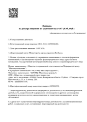Лицензия клиники Медицинский центр Максимум здоровья — № Л041-01161-42/00366482 от 28 мая 2020
