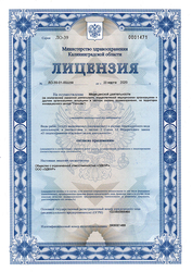 Лицензия клиники Стоматология Эдкар Центральная — № ЛО-39-01-002258 от 23 марта 2020