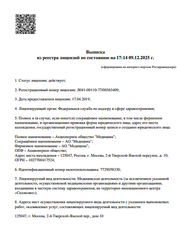 Лицензия клиники АО Медицина — — №11