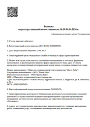 Лицензия клиники Стоматология Денталайн — № Л041-01163-51/00298969 от 27 мая 2015