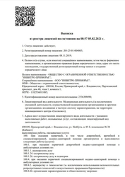 Лицензия клиники Инвитро на Русской — № ЛО-25-01-004805 от 08 ноября 2019