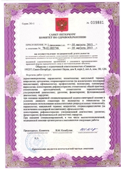 Лицензия клиники Санавита — — №2