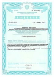 Лицензия клиники Альба — № Л041-01021-66/00318211 от 26 декабря 2017