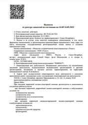 Лицензия клиники Лазерный Доктор на Пр. Просвещения — № ЛО-78-01-011725 от 25 ноября 2021