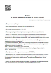 Лицензия клиники Гарантия на Крупской — № Л041-01164-52/00554278 от 19 февраля 2019