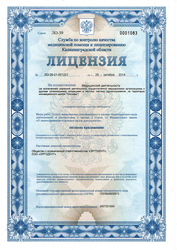 Лицензия клиники Стоматологическая клиника ЭргоДент — — №1