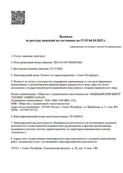 Лицензия клиники Медицинский центр 21 век на Богатырском — № Л041-01148-78/00287860 от 25 декабря 2020