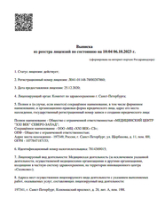 Лицензия клиники Медицинский центр 21 век на Шаврова — № Л041-01148-78/00287860 от 25 декабря 2020