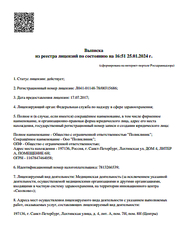 Лицензия клиники PolyClinique (Поликлиника) — № Л041-01148-78/00315686 от 17 июля 2017