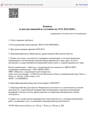 Лицензия клиники Стоматология Дента Про на Чехова — № Л041-01162-50/00300941 от 09 сентября 2015