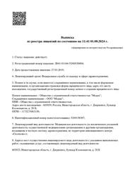 Лицензия клиники Стоматология Жемчужина на Космонавтов — № Л041-01164-52/00320004 от 27 марта 2019