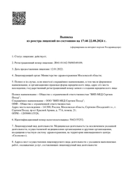 Лицензия клиники Vip (Вип) МЕД — № Л041-01162-50/00349109 от 12 января 2022