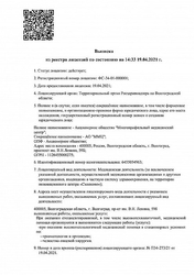 Лицензия клиники Клиника Сова Волгоград на Ленина — № ФС-34-01-000001 от 19 апреля 2021