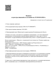 Лицензия клиники Центр неврологии и остеопатии профессора Рождественского — № Л041-01157-39/00648977 от 25 апреля 2023