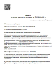 Лицензия клиники Академия Эстетика Групп — № Л041-01162-50/00344309 от 12 февраля 2019