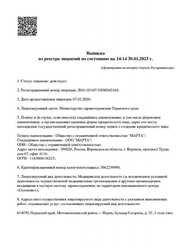 Лицензия клиники МРТшка Пермь — № Л041-01167-59/00363164 от 07 февраля 2020