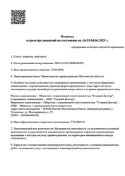 Лицензия клиники Медицинский центр Уездный Доктор — № Л041-01162-50/00368255 от 23 июня 2016