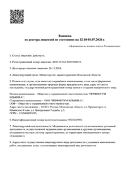 Лицензия клиники Клиника Перфектум Ильинка — № Л041-01162-50/01560619 от 26 ноября 2024