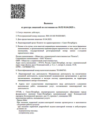 Лицензия клиники Лазерный Доктор на Коломяжском — № Л041-01148-78/02054867 от 01 апреля 2025