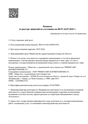 Лицензия клиники Ренессанс на Ново-Садовой — № Л041-01184-63/00591552 от 29 июля 2022