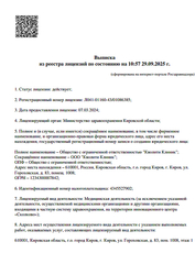 Лицензия клиники Quality Clinic (Кволити Клиник) — № Л041-01160-43/01086385 от 07 марта 2024