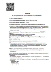 Лицензия клиники Инвитро на Победы Липецк — № Л0041-011036-36/00574308 от 07 декабря 2020