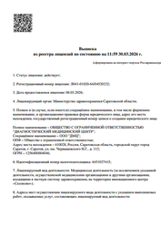 Лицензия клиники Клиника Сова на Чернышевского — № Л041-01020-64/04520232 от 06 марта 2026