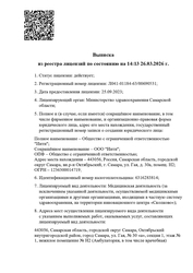 Лицензия клиники Клиника Бильданова на Ленинской — № Л041-01184-63/00690531 от 25 сентября 2023