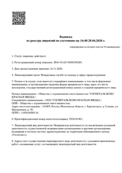 Лицензия клиники Госпиталь Красная Звезда Опалиха — № Л041-01162-50/00358289 от 24 ноября 2020