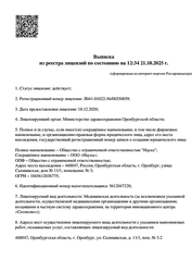 Лицензия клиники Моя Наука на Салмышской — № Л041-01022-56/00350859 от 18 декабря 2020