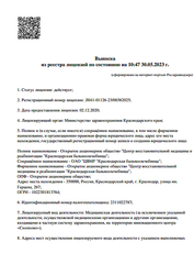 Лицензия клиники Краснодарская бальнеолечебница (КБЛ) — № Л041-01126-23/00382025 от 02 декабря 2020