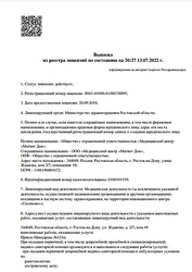 Лицензия клиники Центр МРТ ДиМагнит — № Л041-01050-61/00338895 от 20 сентября 2018