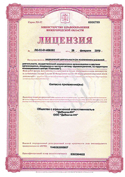Лицензия клиники Da Vinci Clinic (Да Винчи Клиник) — № ЛО-52-01-006392 от 26 февраля 2019