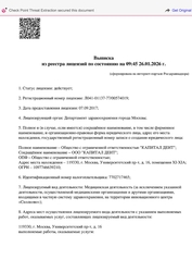 Лицензия клиники Стоматология Academic Dentistry (Академик Дентистри) — № ЛО041-01137-77/00574019 от 07 сентября 2017
