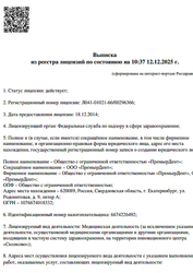 Лицензия клиники Премьер Дент на Родонитовой — № Л041-01021-66/00296366 от 18 декабря 2014