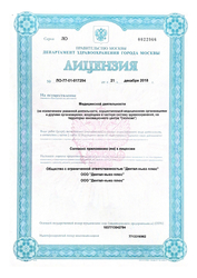 Лицензия клиники Дентал-ньюз плюс — № ЛО-77-01-017254 от 21 декабря 2018