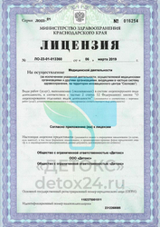 Лицензия клиники Детокс — №1
