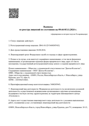 Лицензия клиники Дентал-Косметик — № Л041-01125-54/00307432 от 04 августа 2016