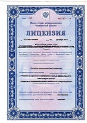 Лицензия клиники Добрый Доктор — № ЛО-74-01-003869 от 02 декабря 2016