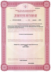 Лицензия клиники Стоматология Снег — № ЛО-52-01-006436 от 10 апреля 2019