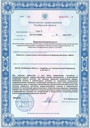 Лицензия клиники Клиника Амаэ — № ЛО-74-01-004968 от 07 марта 2019