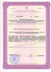 Лицензия клиники Стоматологическая клиника Аполлония — — №2