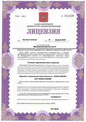 Лицензия клиники Юнион Клиник (Union Clinic) — — №1